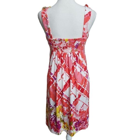 Muse Multicolor with Beads & Fabric Flowers Empire Cut Dress Sz 2 - Picture 3 of 13